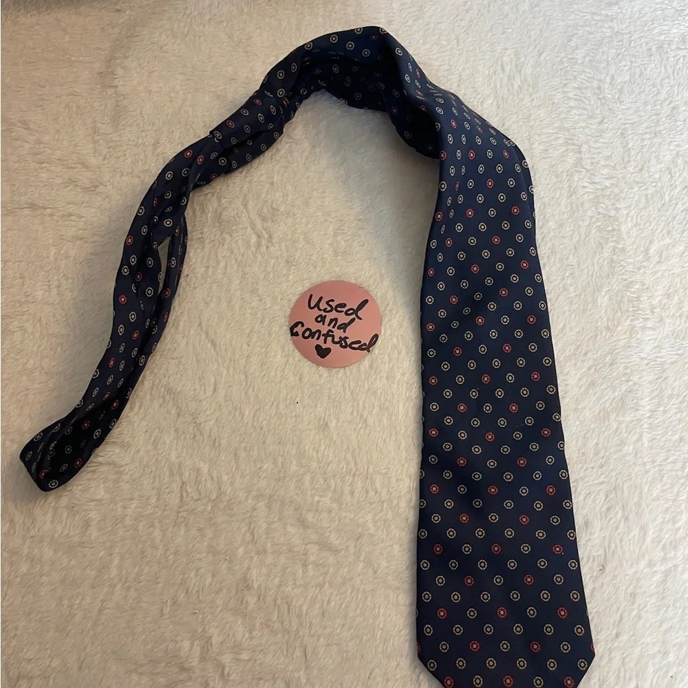 Classic Navy Blue Patterned Men's Tie